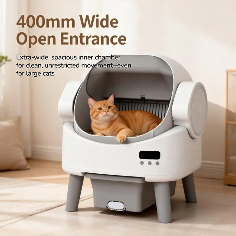 APP Control Smart Self-Cleaning Cat Box 68 L+8 L Big Capacity Automatic Plastic Cat Toilet Cats Box