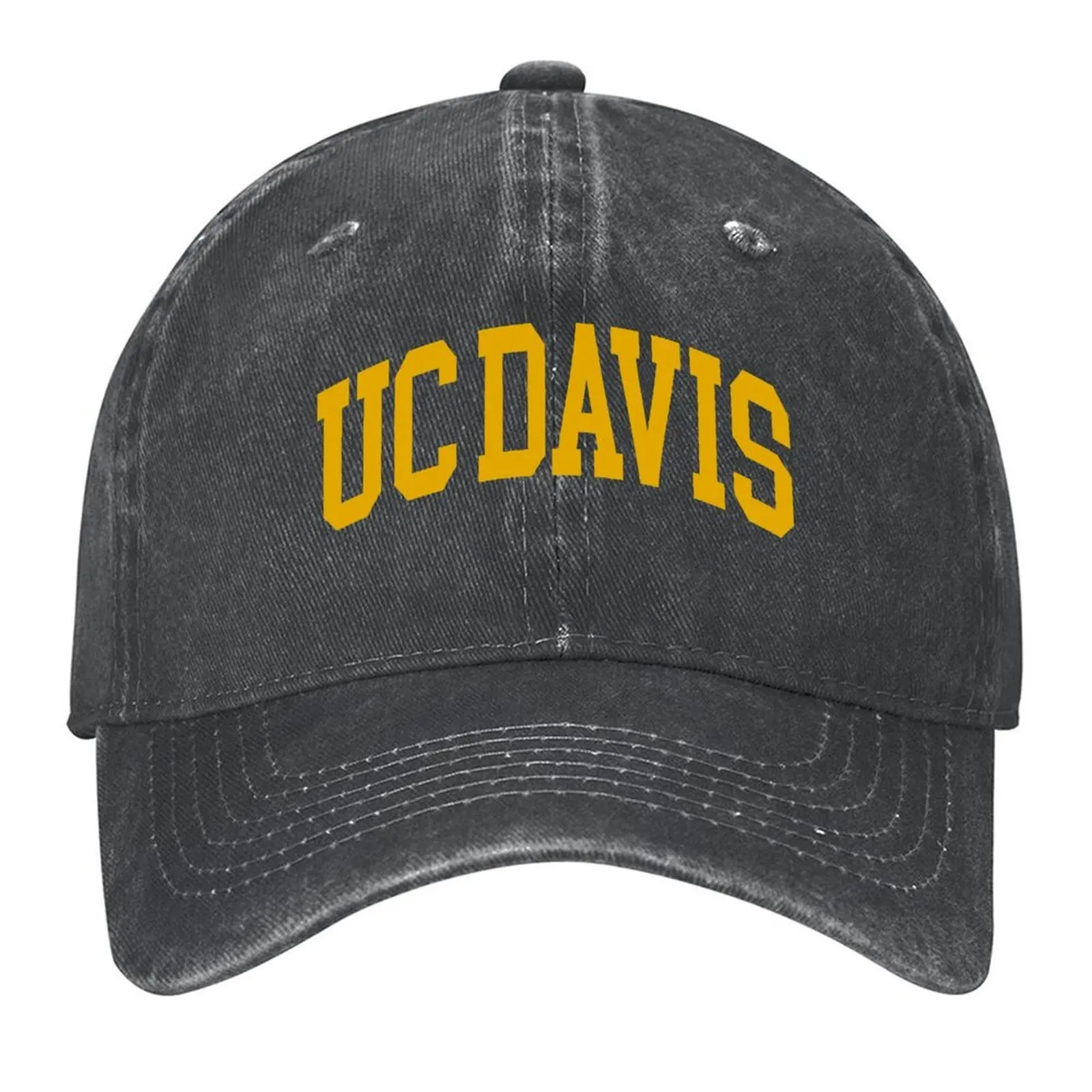 

uc davis - college font curved Baseball Cap black designer cap fashionable Winter hat Men's Baseball Women's