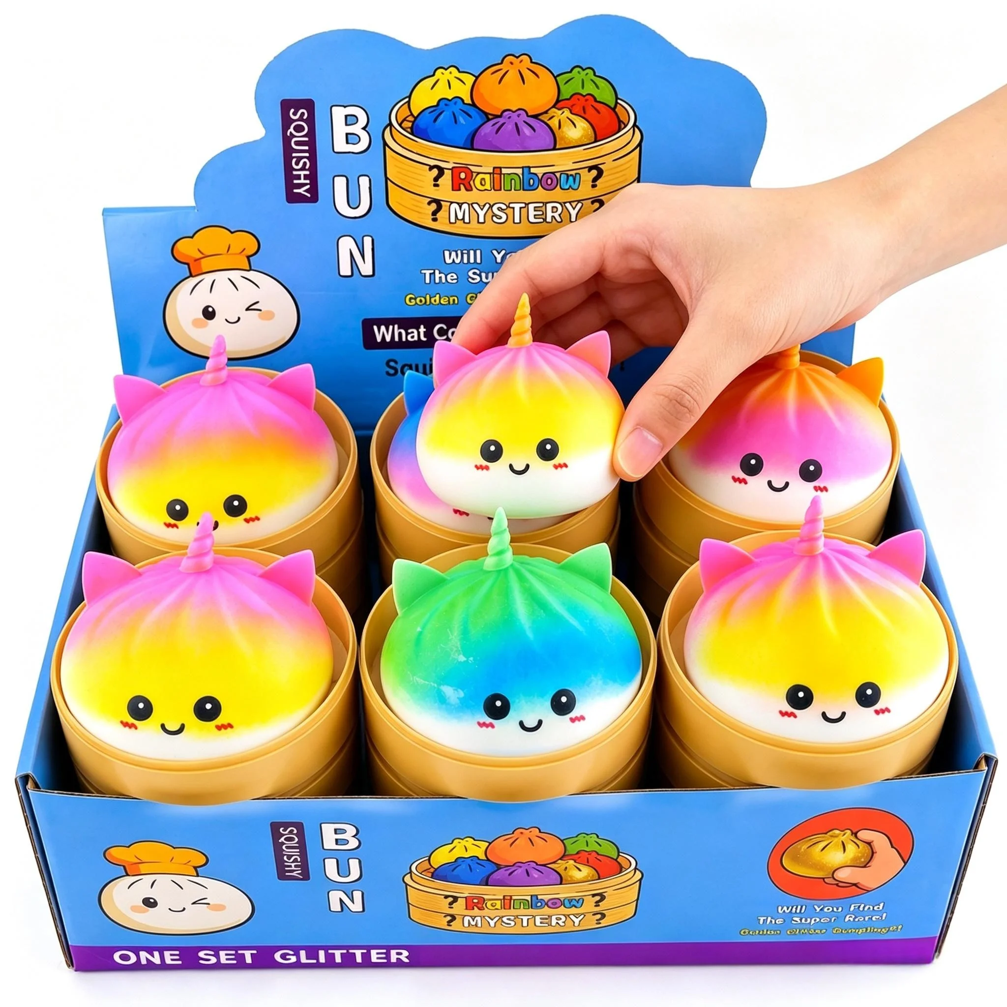 Cute Unicorn Bun Dumpling Squishy Stress Relief Toy Soft Slow Rising Squeeze Fidget Sensory Decompression Toy