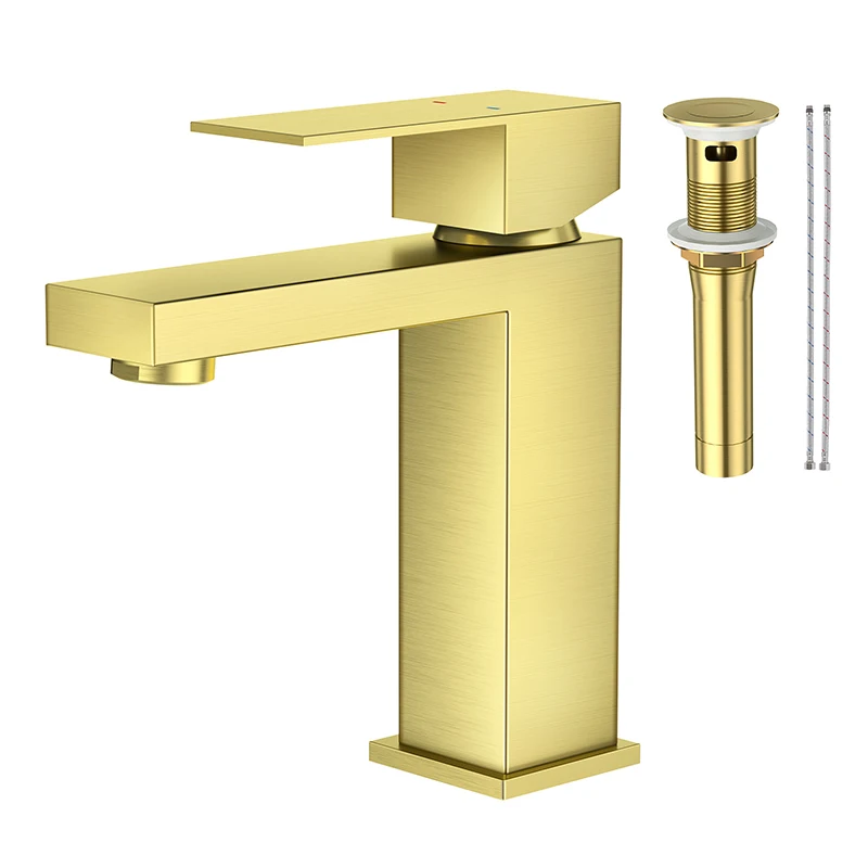 

304ss Steel High-end Single Handle Bathroom Wash Basin Square Faucet Mixer Tap Modern Lavatory Basin Sink Water Faucets Tap