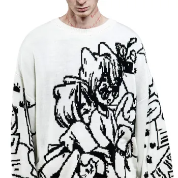 Vintage Cartoon Strick pullover Männer lässig übergroße Mode Frauen Streetwear Tops Harajuku Pullover y2k ästhetische Kleidung Goth
