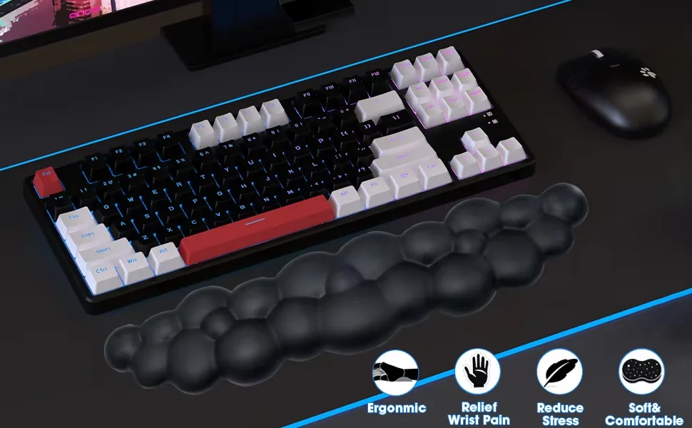 Desktop Cloud PU Leather Memory Foam Wrist Pad Non-Slip PC Gaming Mouse Mat Cloth Surface Wrist Protection Mouse Mat