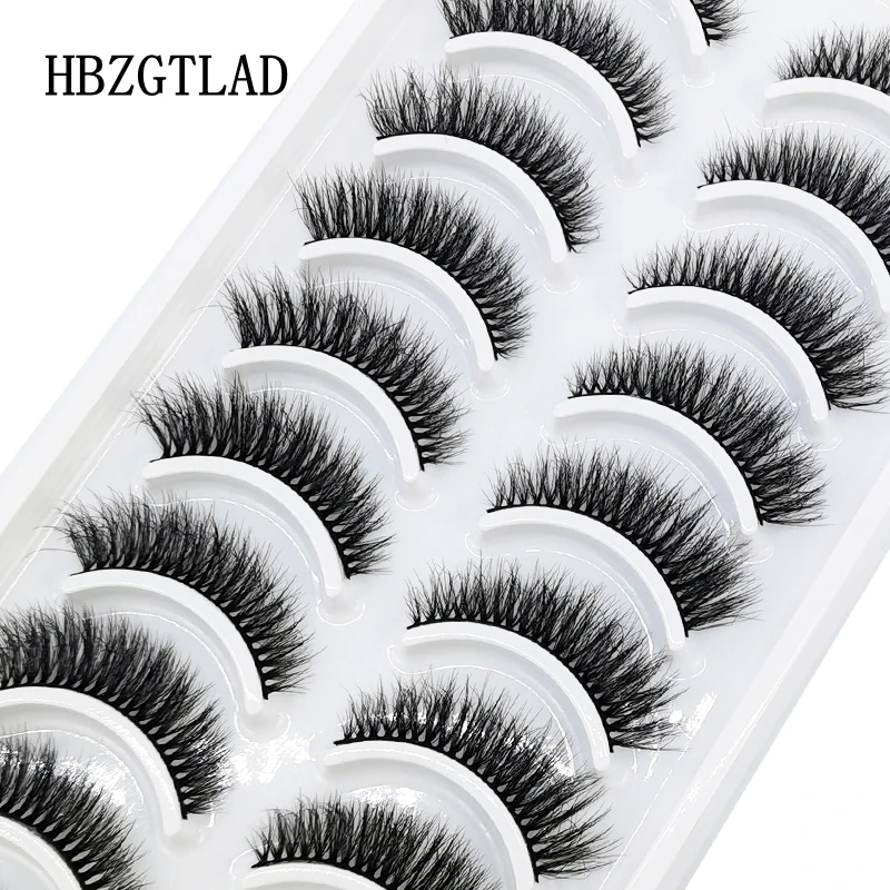 NEU 10 Paar Flauschige Künstliche Nerz-Wimpern Natürliche Lange Falsche Wimpernverlängerung Handgefertigte Volumen 3D Wimpern Make-up Faux Cils Cilios – Detail 16