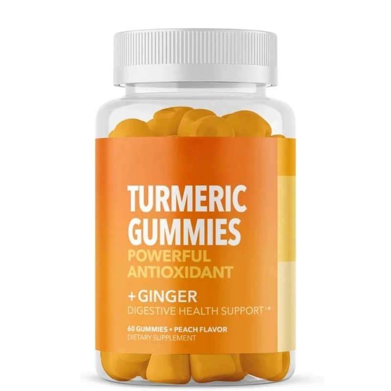 

Nutritional turmeric gummies containing ginger root extract | peach flavor | 60 vegetarian non GMO gummies