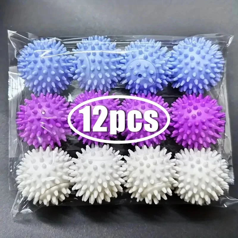 12pcs Laundry Balls Anti-Winding Magic Laundry Balls Drying Cleaning Ball Reusable Household Washing Machine Clothes Softener
