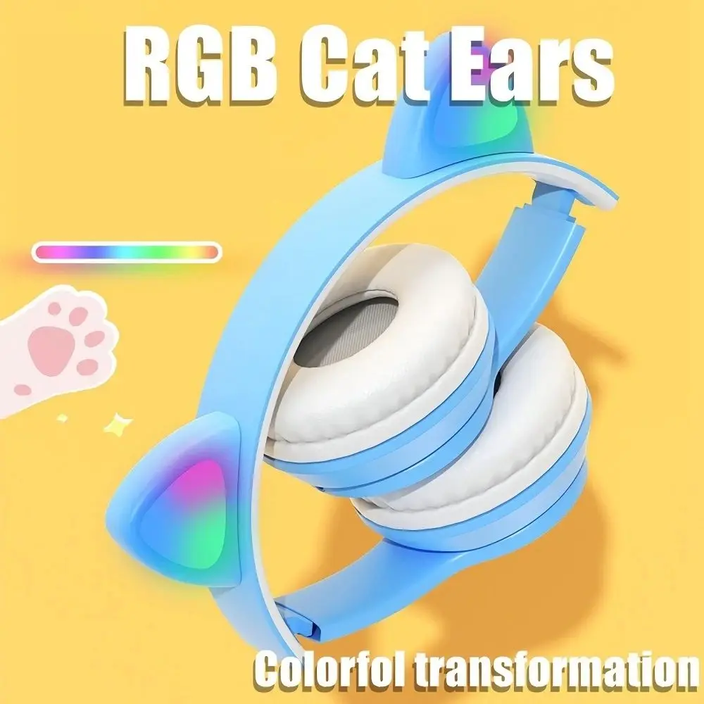 P47M Headphones Gaming Earphones Game Stereo PC  With Mic P47 Cat Ear Headset P47M Headphone