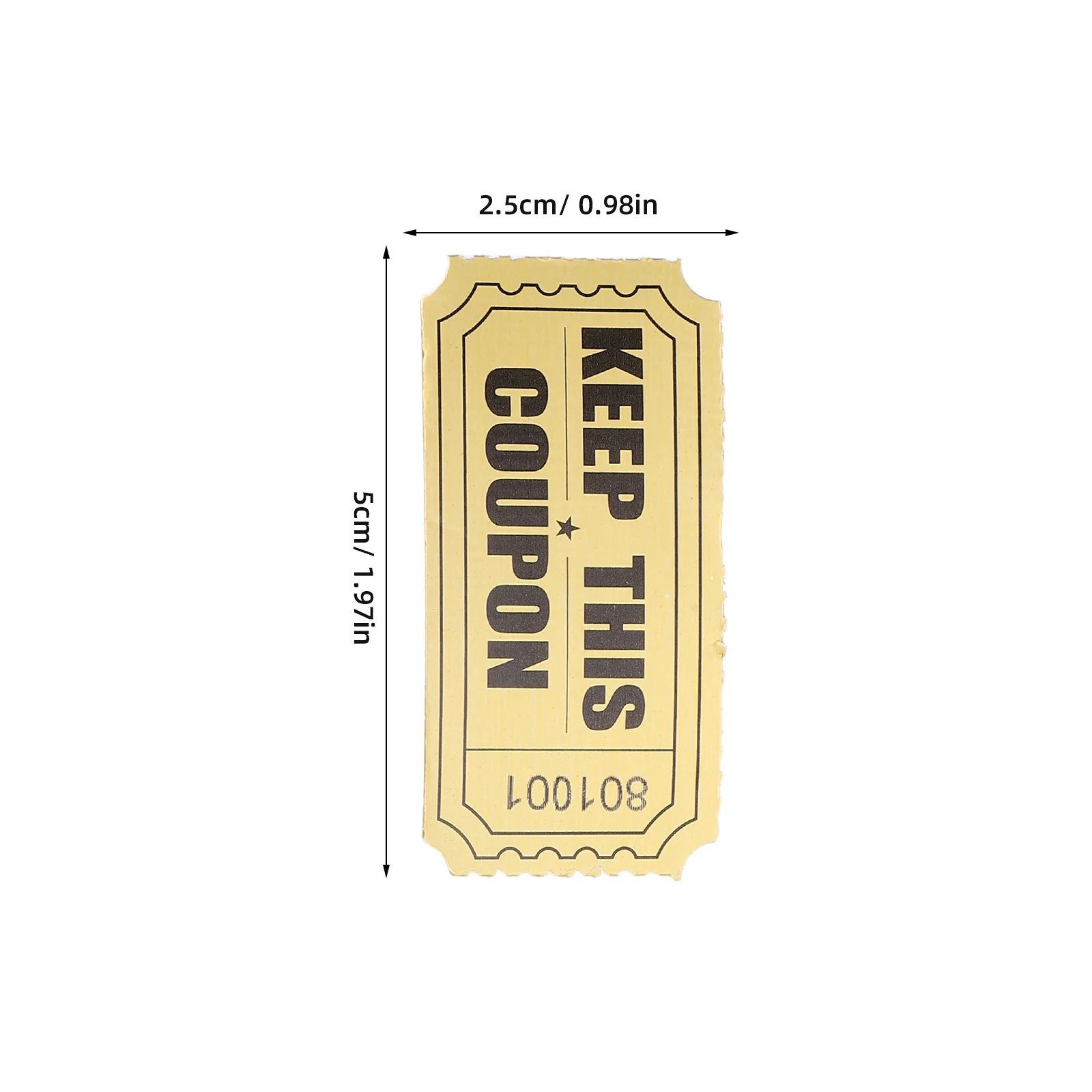 2000pcs Raffle Tickets Paper Golden Stub Reward Carnival Concert Party Favor Event Ticket Labels Bulk School Auction Holiday view 5