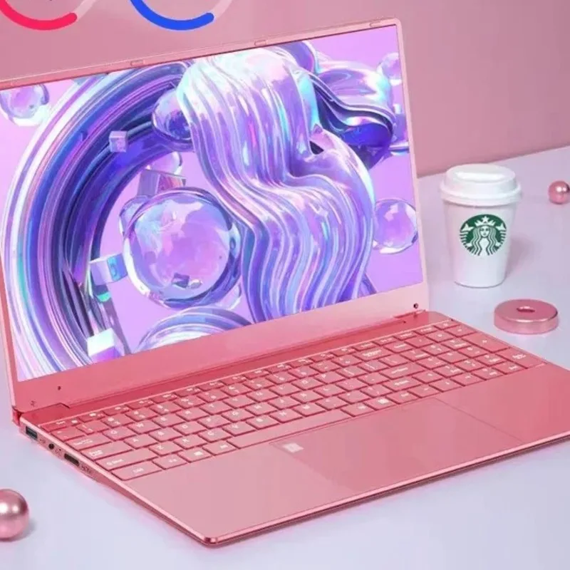 Pink simple modern style laptop