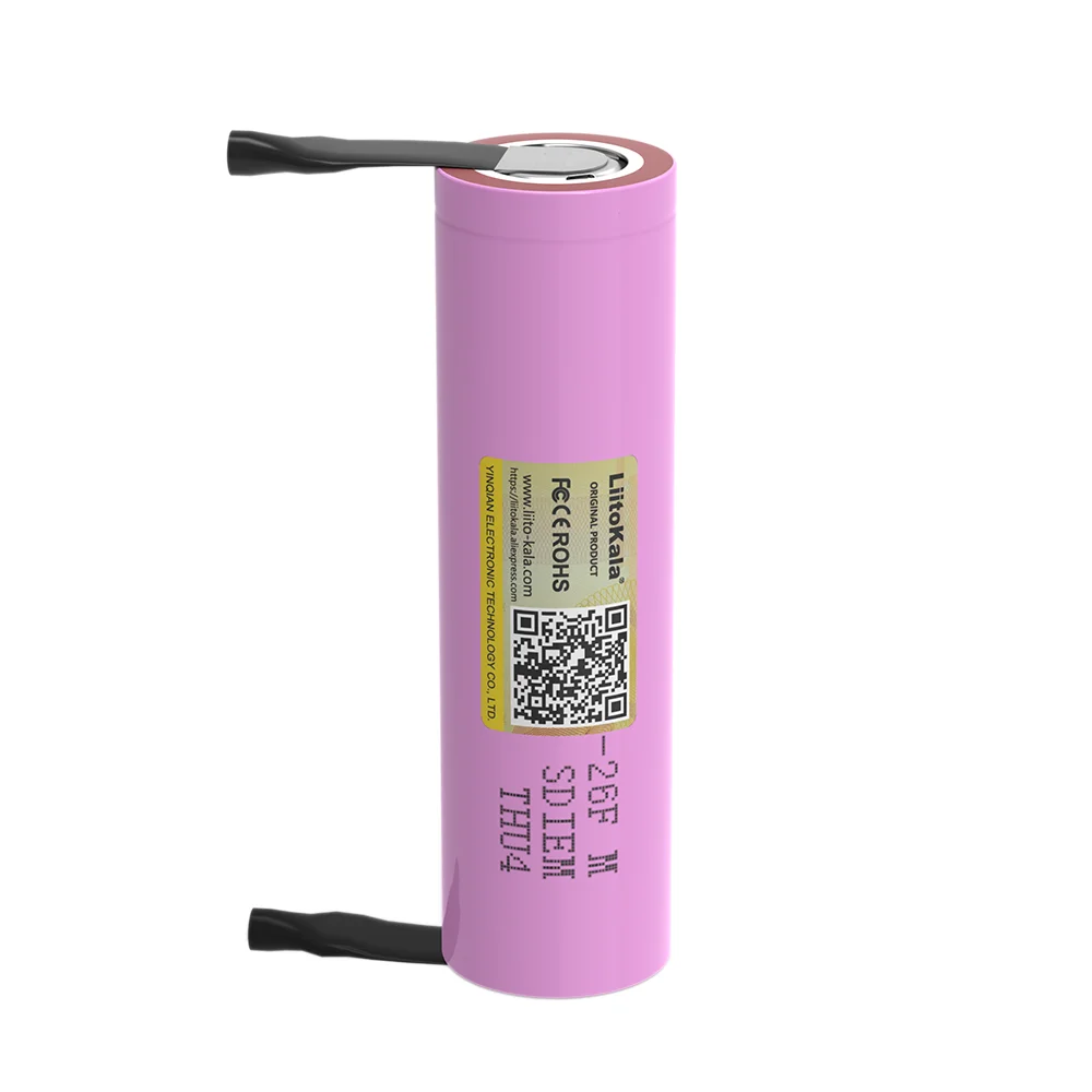 LiitoKala 3.7V 2600mAh 18650 Battery ICR18650 26FM Lithium Lon Battery Replacement External Battery