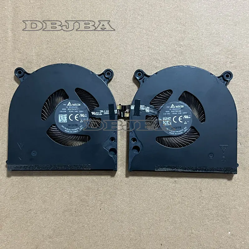 

Laptop CPU GPU Cooling Fan For Dell XPS 16 9640 F966V NS75C41-23D01 023.100VQ.0001 8GVMH NS75C42-23D02 023.100VR.0001 5V 0.6A