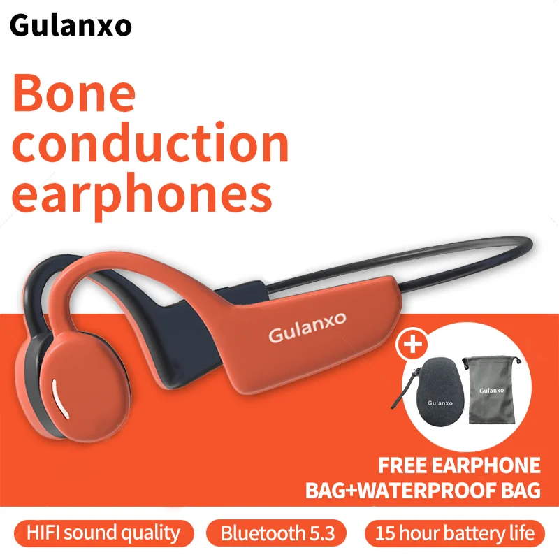 Bone conduction headset  open wireless Bluetooth earphones  15H endurance sports earphones IPX5 waterproof earphones