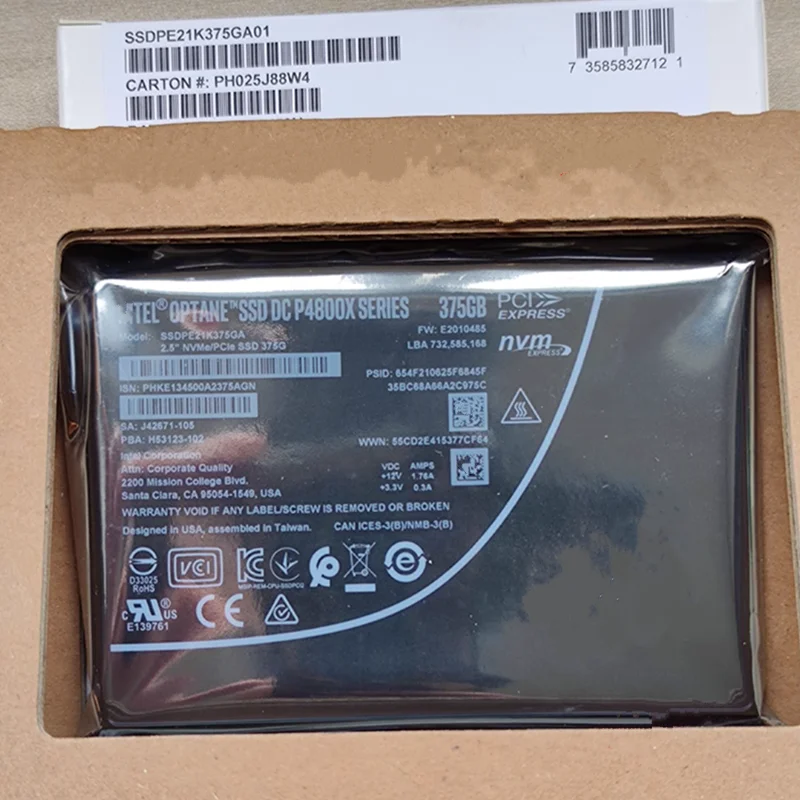 インテル Optane Ultra Long Life SSD P4800X 1.5TB 750G 375G U.2