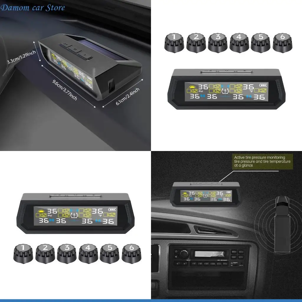 

A2UC 6 шин TPMS солнечный радиопреобразователь 720P дисплей для грузовиков вдали от дорожных квестов