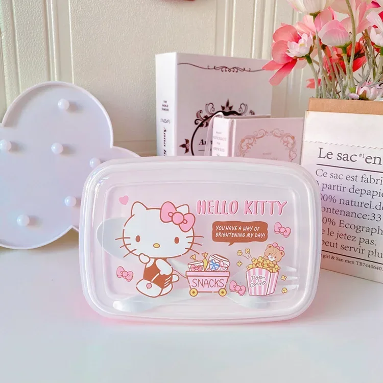 Kawaii Sanrio Mittagessen Box KT Cinnamoroll Mymelody Mikrowelle Versiegelt Doppel Schicht Cartoon Student Lebensmittel Erhaltung Box