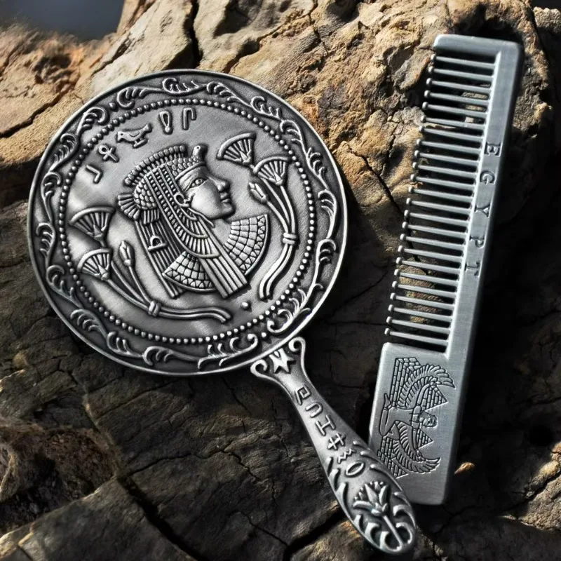 

Retro European Small Mirror Portable Handle Mirror Valentine's Day Birthday Gift Room Tabletop Decoration Crafts Photo Props