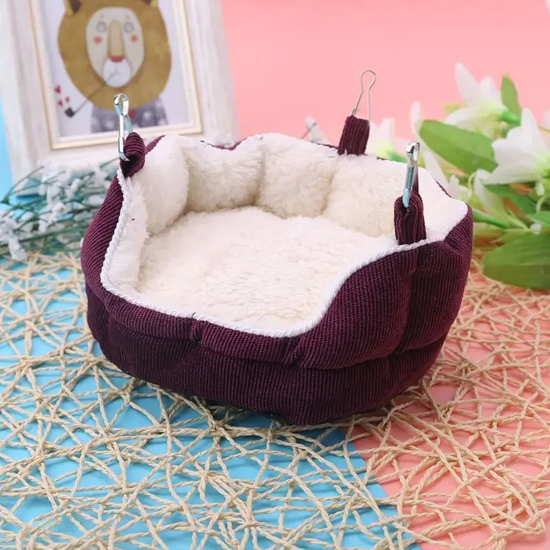 Cute Hamster Cage Bed Warm Soft Hanging Put Hammock Pet Small Hanging Sofa Bed for Rat Ferret Pig Squirrel