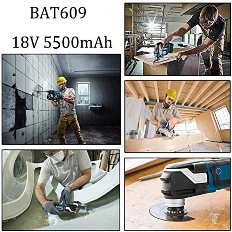 BAT610G + AL1820CV dla Bosch professional 18V 6.0AH Li-ion bateria zastępcza z LED i dla Bosch szybka ładowarka 14.4V-18V