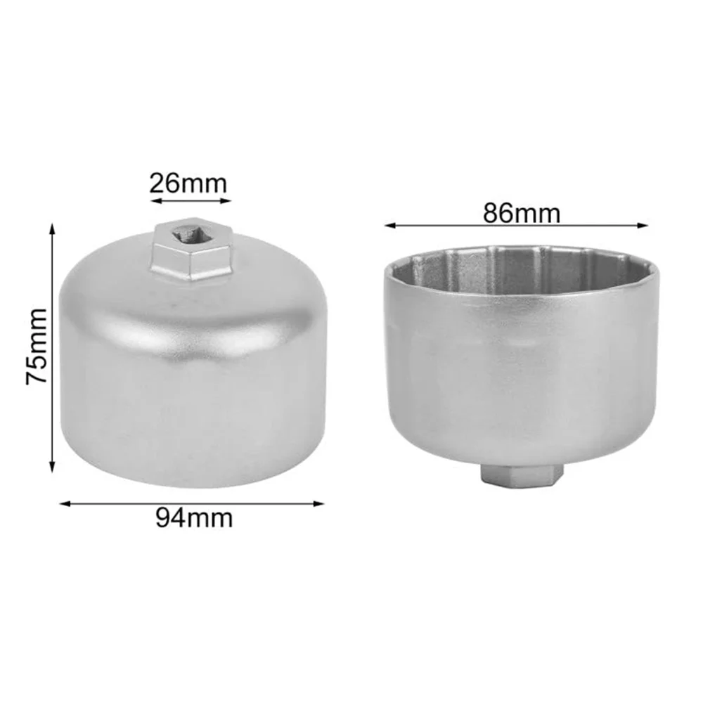 ANX 16 Flutes 86mm Oil Filter Wrench for BMW Volvo Cartridge Style Filter Housing Caps Removal Tool Oil Filter Socket Wrench Kit