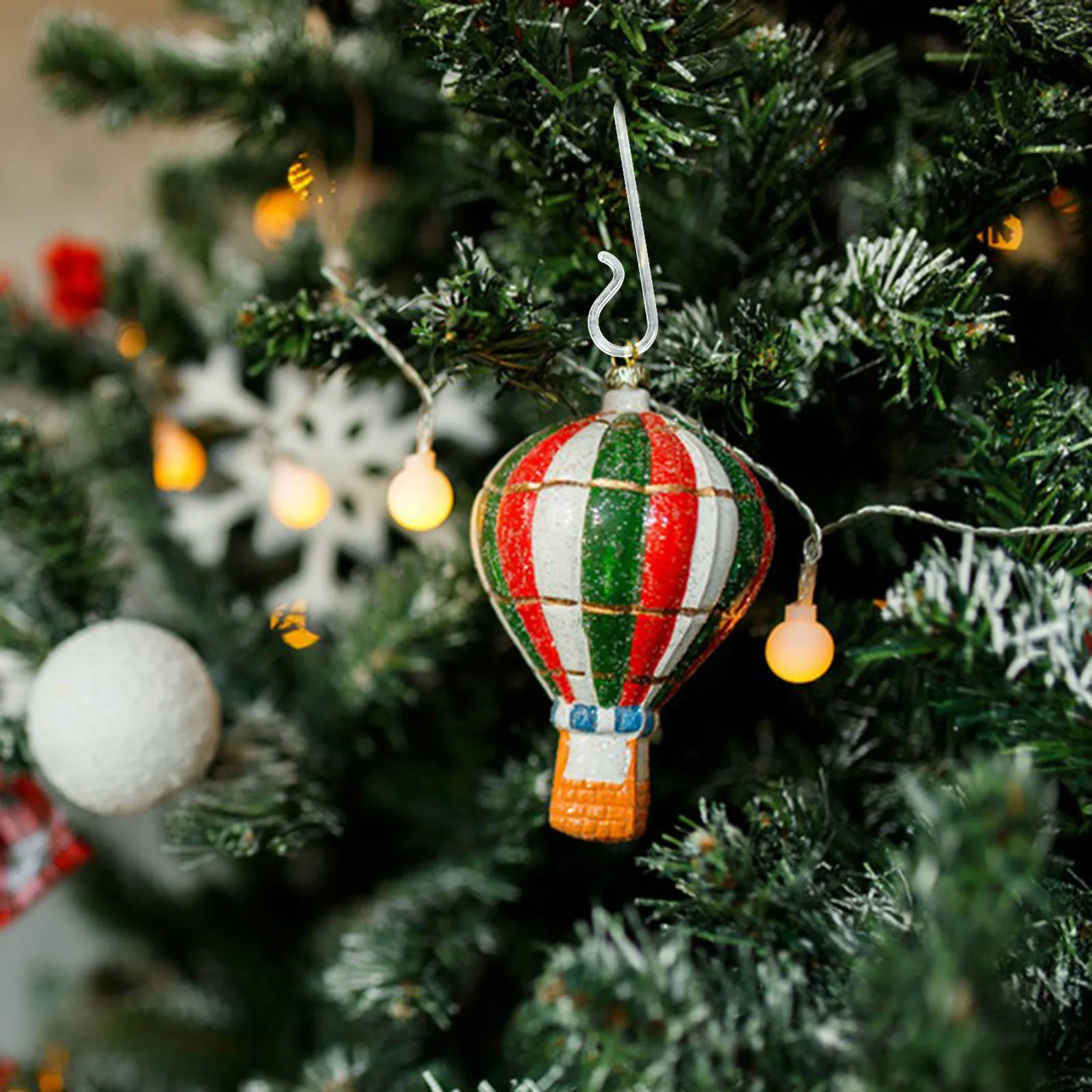 

100pcs Christmas Ball Hanging Plastic Hangers For Xmas Tree Decorations Ornament Hooks Holiday Party Decor Stocking Hanger