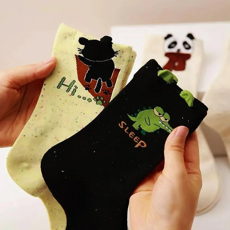 1/4pairs الكورية نمط الجوارب الكرتون الحيوان لينة امتصاص العرق الجوارب للرجال النساء لطيف القط تصميم Harajuku جوارب الموضة #4