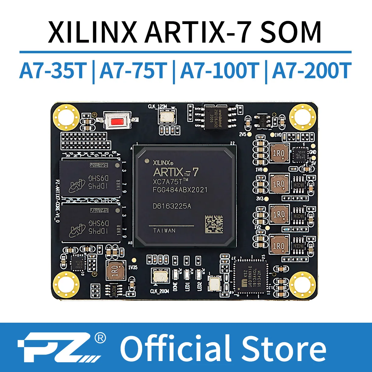 

PUZHI SoM 7A100 7A200 : Xilinx SoC Artix 7 100T 200T FPGA Core Board Industrial Grade System on Module