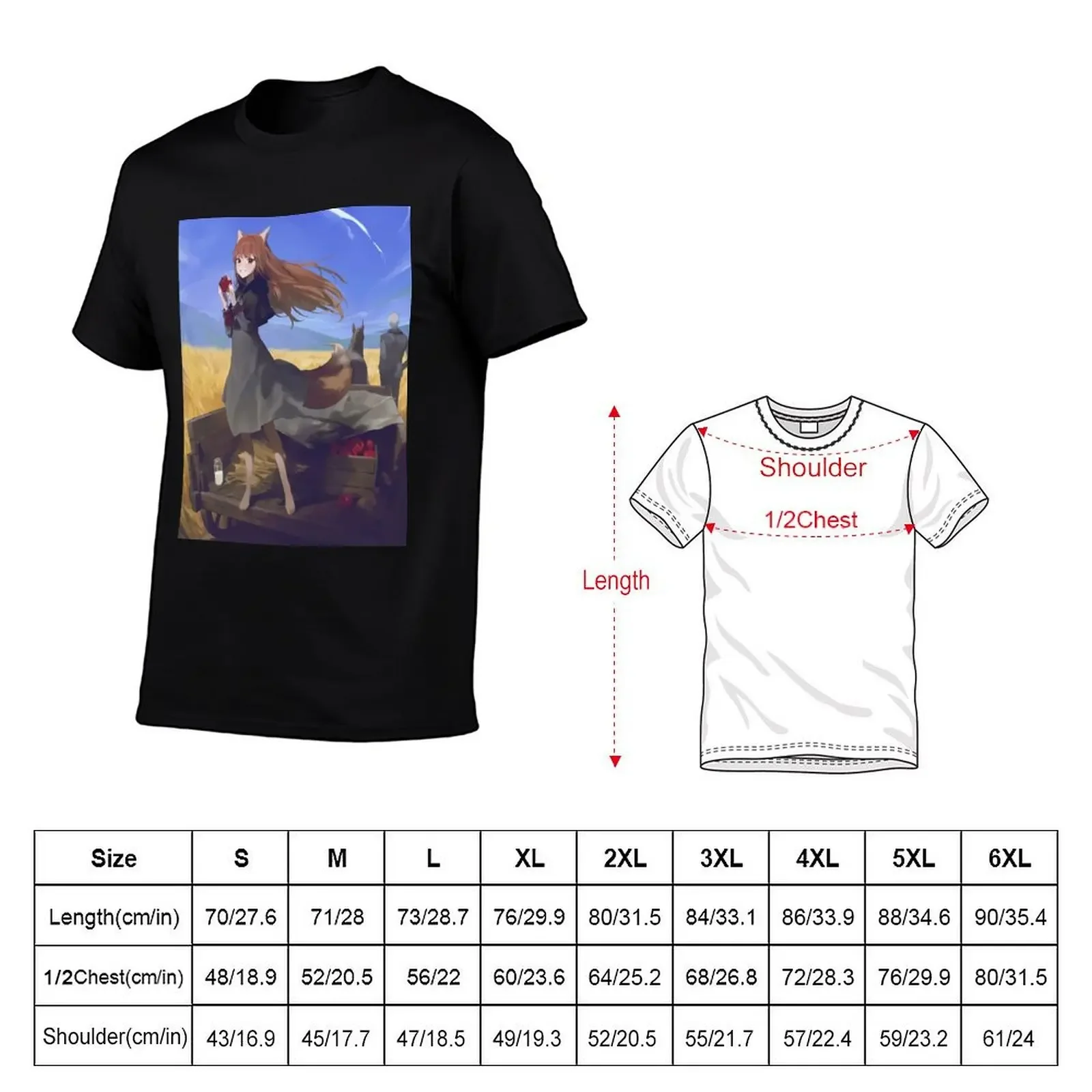 Holo Spice and Wolf Artwork For Otaku T-Shirt hippie clothes quick-drying mens graphic t-shirts funny