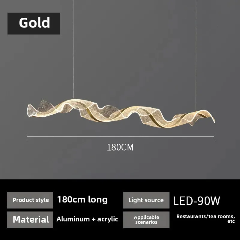 

Acrylic Art Ribbon ChandelieR ceiling lights pendant lights nordic lampara techo lustres para sala de jantar led lights