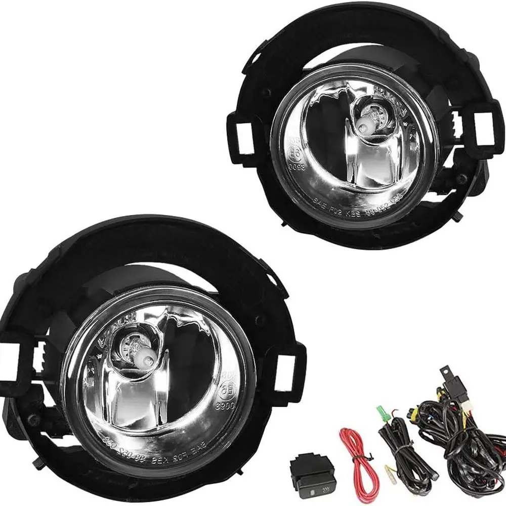 

2005-2015 Nissan Xterra & 2010-2017 Frontier Fog Light Replacement Kit with H11 55W Halogen Bulbs, Switch, and Wiring (Clear Len