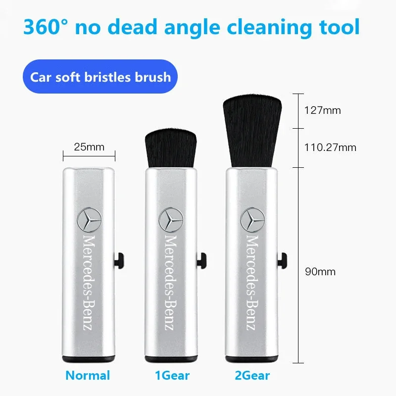 Aluminum 3 Gears Car Brush Cleaning Tool Accessories for Mercedes Benz W124 W177 W164 W204 W205 W463 C63 CLS GLA ML G63 G64