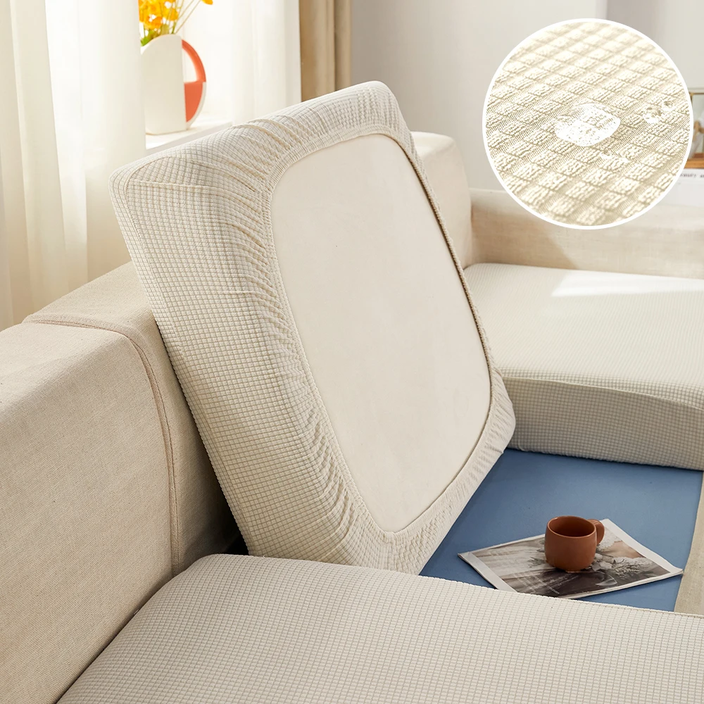Elastic Waterproof Sofa Cushion Covers Jacquard Thick Sofa Seat Cover for Living Room Slipcover Couch Covers Furniture Protector