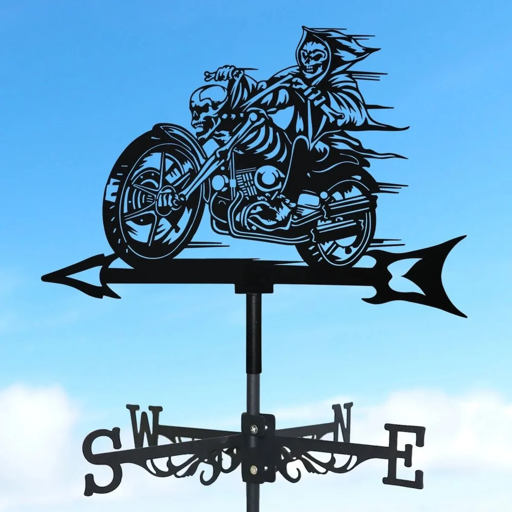 

Metal Skull Knight Weather Vane Standing Wind Vanes Cottage Weather Vane Decor Roof For Outdoors Deco Yard Shed Home Fence Post