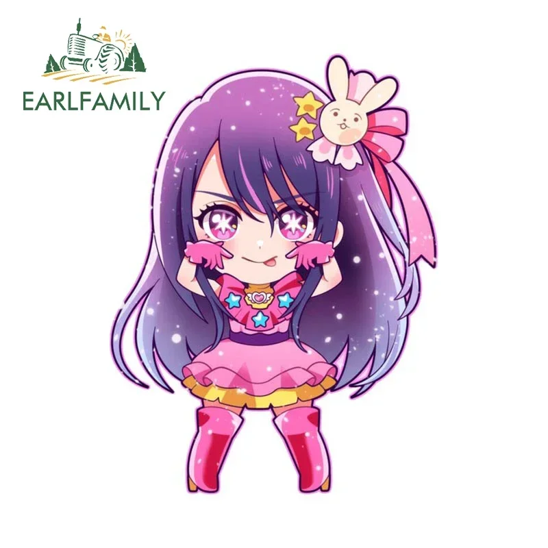 

EARLFAMILY 13 см x 9,7 см наклейка на автомобиль Chibi Ai Hoshino, аниме-декаль, JDM, наклейка на мотоцикл, декор для автомобиля от царапин, наклейки на окна и багажник автомобиля