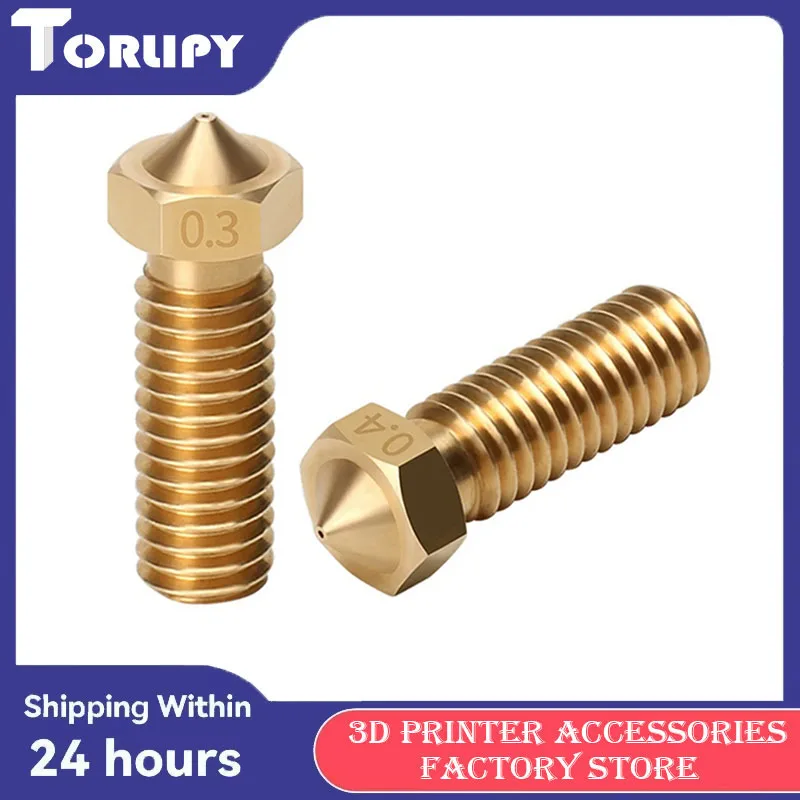 Brass Volcano Nozzle 0.2-1.2mm Multi-Size For 1.75m/3.0mm Filament M6 Volcano Heater Compatible PLA/ABS/TPU For 3D Printer Parts