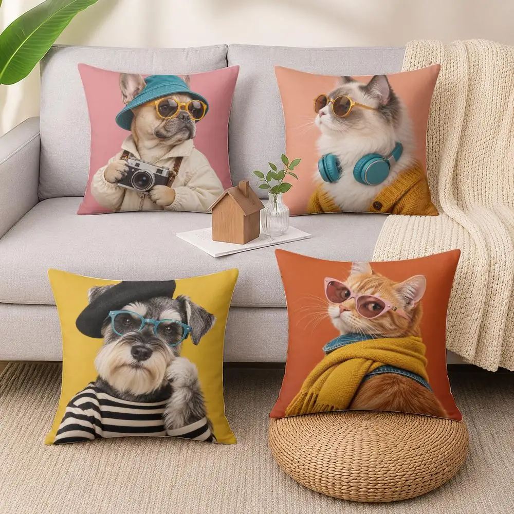 Urban Paw Society Cushion Cover Luxury Soft Plush Short Fur Cushion Case Warm Cozy Sofa Bed Decorative Home