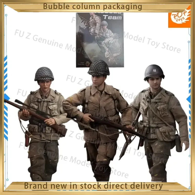 POPTOYS Original CMS004 Three Person Set and CMS003 Paratrooper for Collectible Movable Soldier Simulation Character Model
