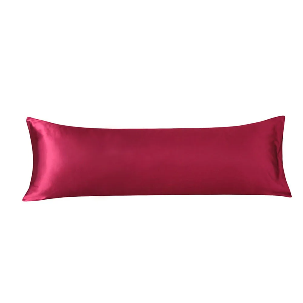 Housse de coussin en satin avec fermeture d'enveloppe, taies d'oreiller longues, taie d'oreiller douce et respirante, cadeau pour les dormeurs, 20 x 54 pouces