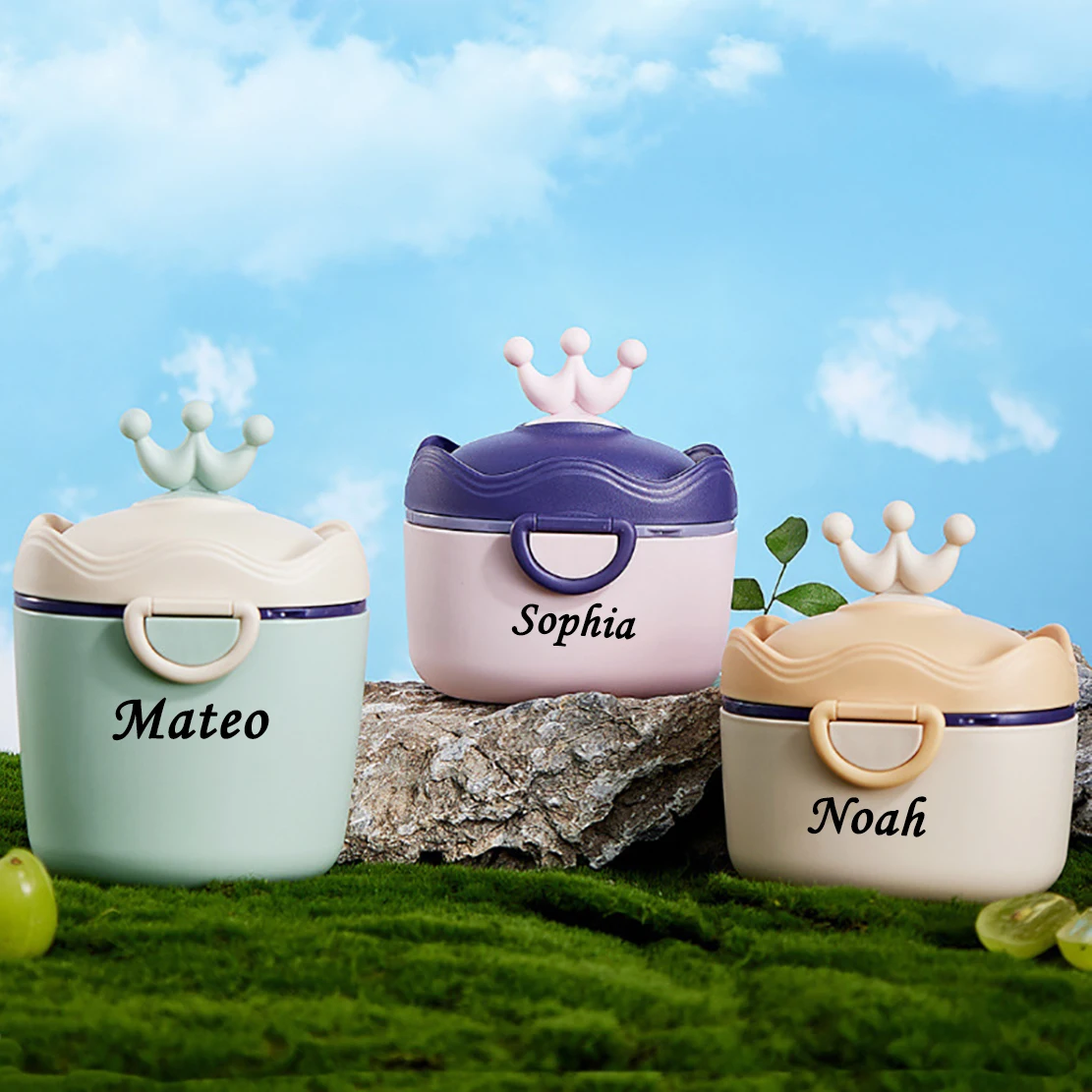 Portable Customizable Name Milk Powder Box Baby Travel Feeding Organizer Personalized Gifts