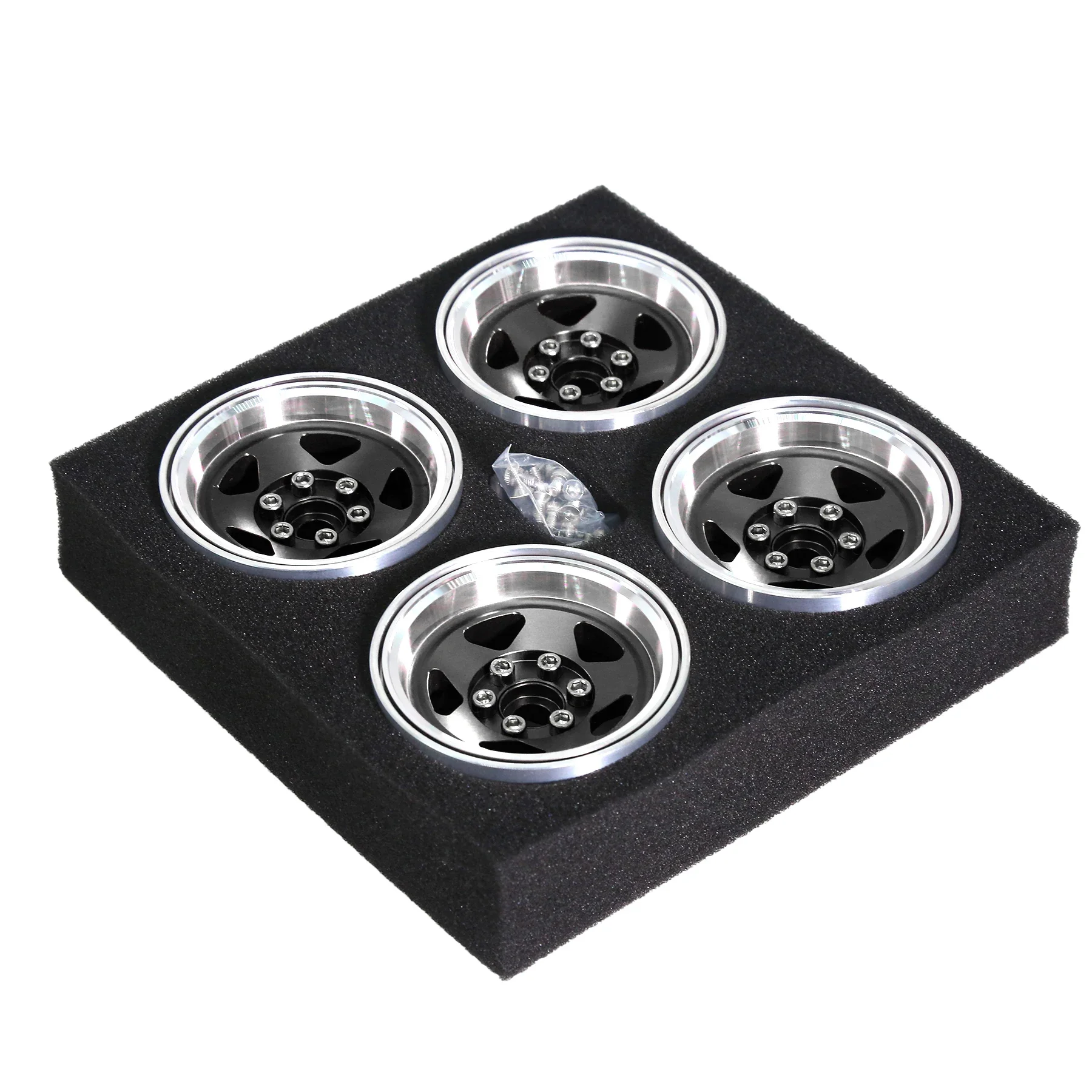 4pcs 1.9 Inch Aluminum Alloy Beadlock Wheel Rim Hub  Suit for 1:10 RC Crawler Axial SCX10 SCX10 II TRX4 RC4WD D90