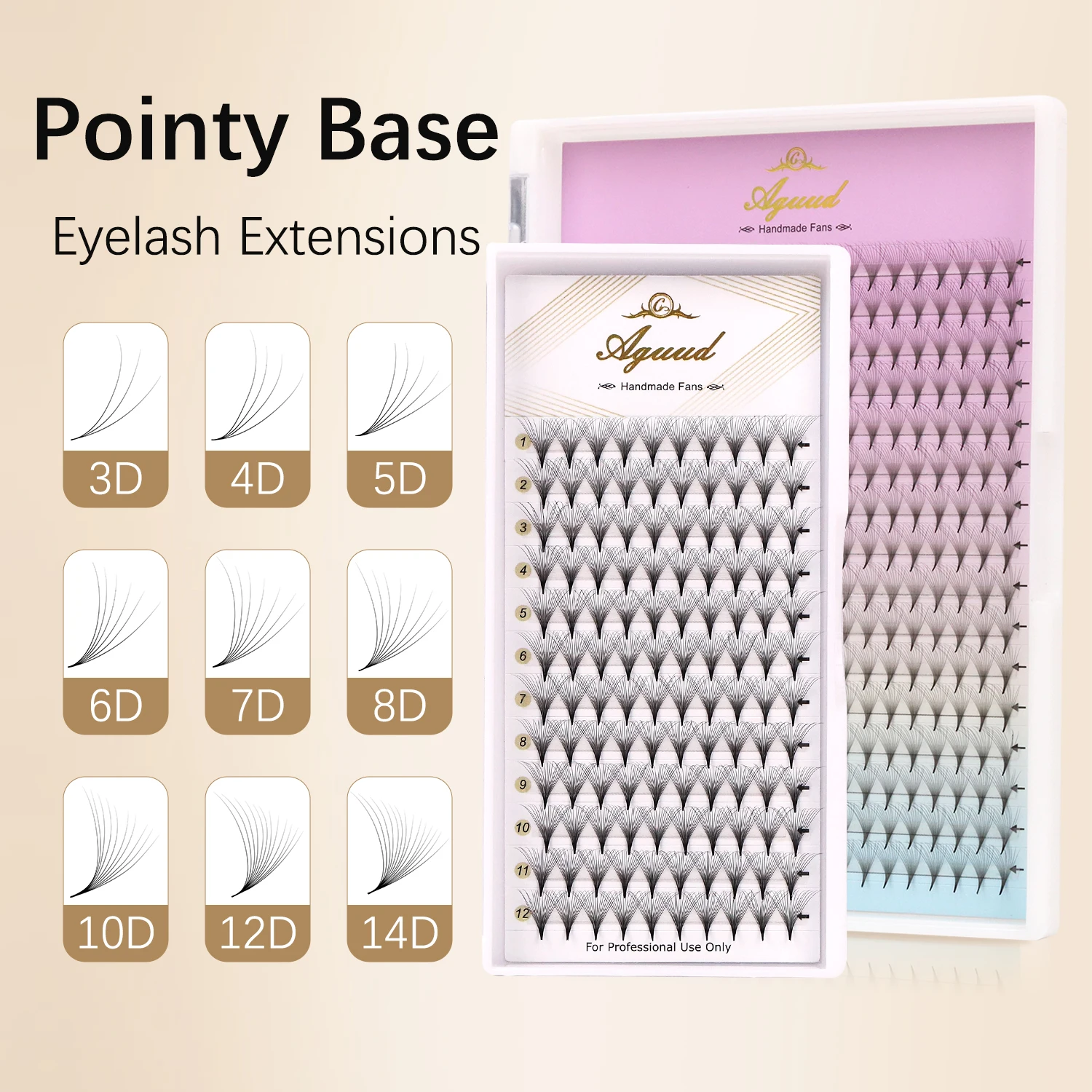 

AGUUD 3D-40D False Eyelashes Premade Fan Russian Volume Lash,Pointy Base Cluster Eyelash Extension,Fluffy Dramatic Makeup Lashes