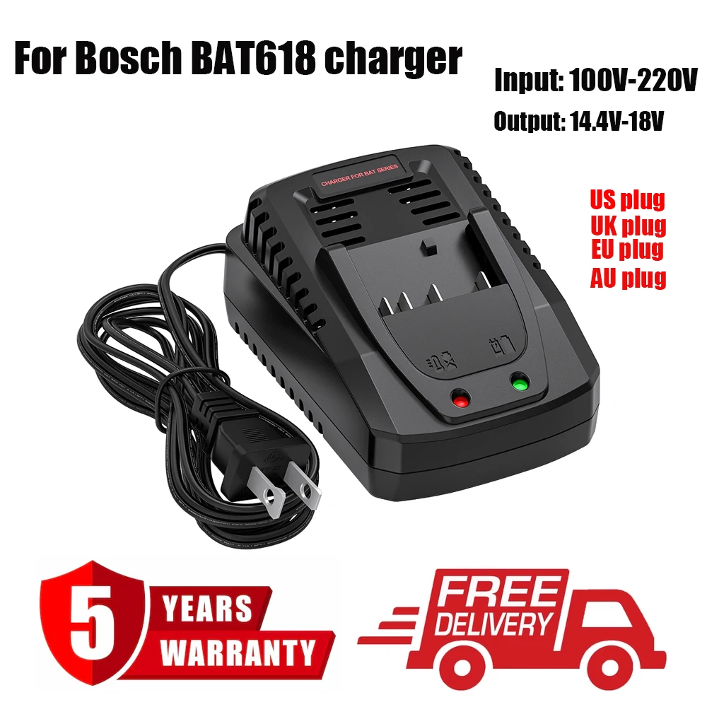 

For Bosch Battery Charger 18V 14.4V Li-ion Battery Charger For BAT609 BAT609G BAT618 BAT618G Charger AL1860CV With LED Light