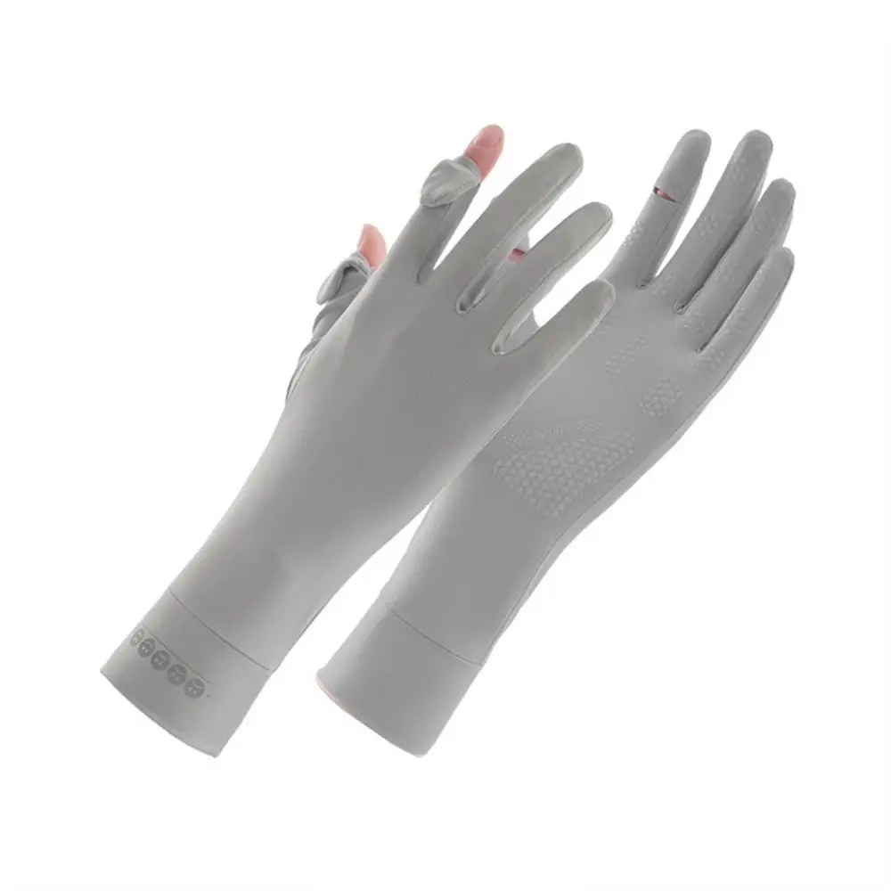 Long Sunscreen Gloves Ice Silk Elastic Sun Protection Gloves Touch Screen Slip Resistant Cycling Driving Gloves Running Sports