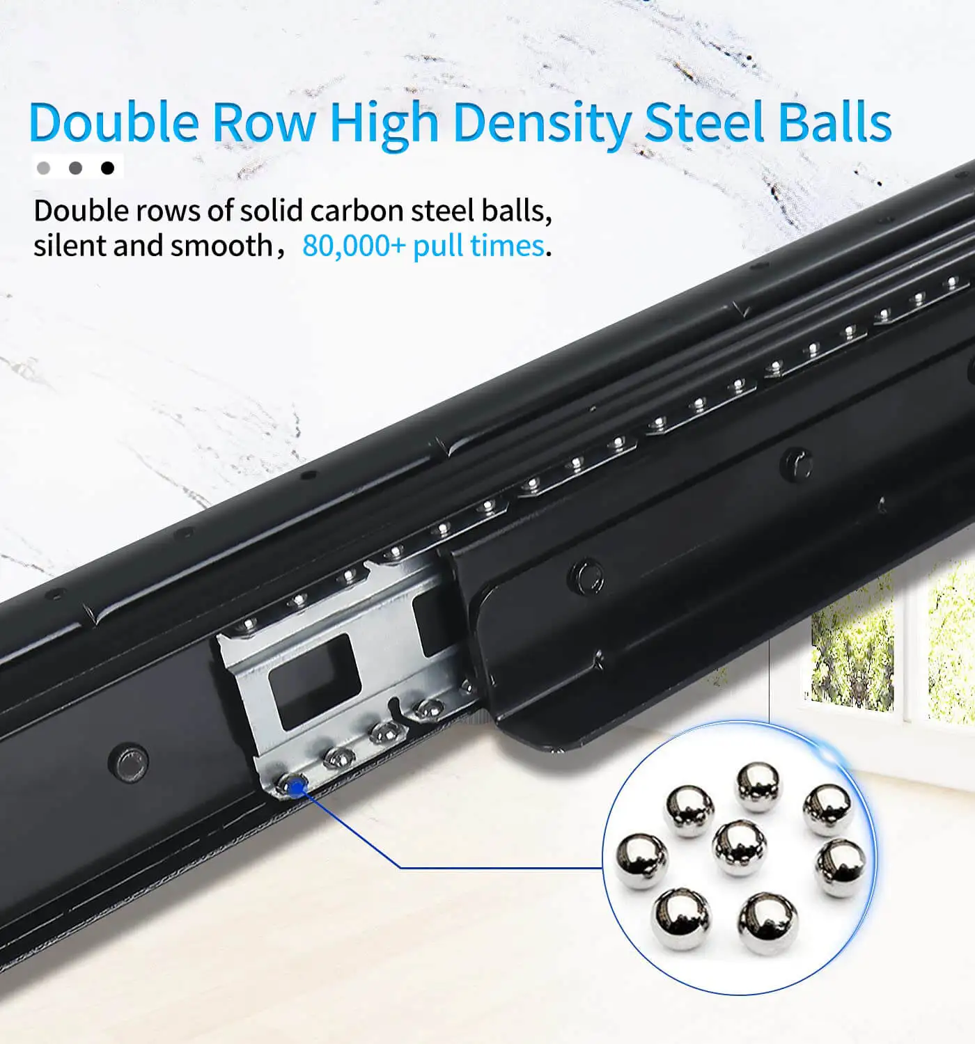 Imagem -04 - Cxhiia Pair Undermount Heavy Duty Drawer Slides Full Extension Bottom Mounted Hidden Under Ball Bearing Metal Rails Track Guide Glide Runners 260 lb