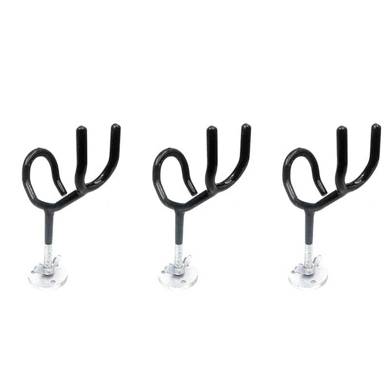 3PCS -25 Degree 4Inch Wire Form Rod Holder With 3/8-Inch Stem,Rod Holder With Mounting Base, Marine Hardware Accessories