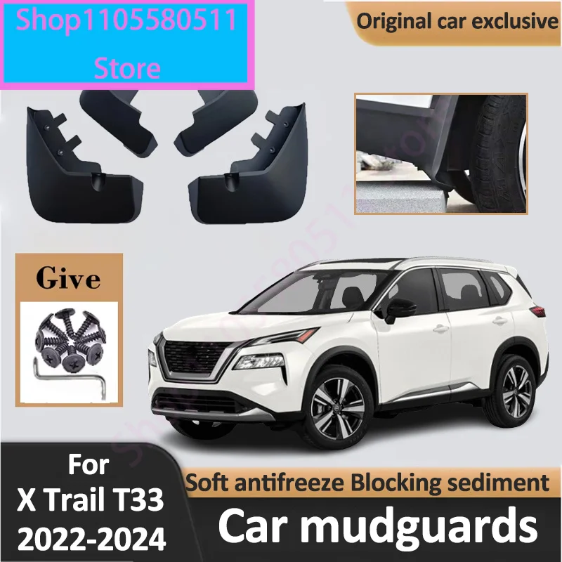 For Nissan X Trail e Power T33 Rogue 2022-2024 Front Rear Mud Flaps Mudguards Mudguard Mudflaps Splash Guards Car Accessories