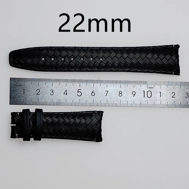 20mm 22mm Leather Braided Watch Strap for IWC Wrist Band Curved End Bracelet Folding Clasp Replacement Men Watch Accessories