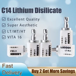 Lodden 5pcs Dental Lithium Disilicate Blocks C14 Glass Ceramic Block HT/MT/MO/LT for CAD CAM Sirona Milling System Veneer Crown