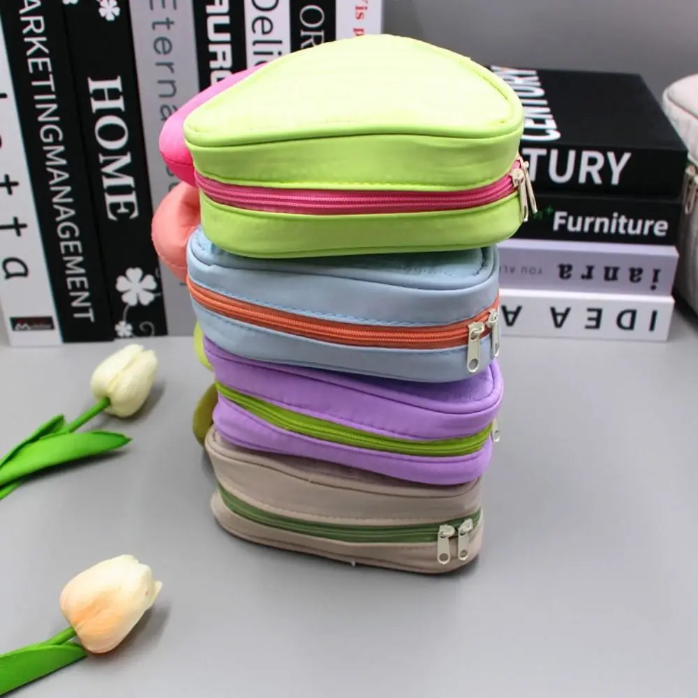 

1Pcs Simple Square Triangle Cosmetic Bag Candy Color Vintage Makeup Case Multifunctional Large Skincare Storage Bag