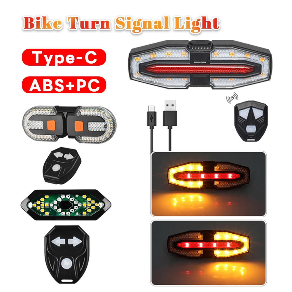 

USB перезаряжаемый задний фонарь для велосипеда с указателями поворота, беспроводной пульт дистанционного управления, задний фонарь для велосипеда для ночной езды