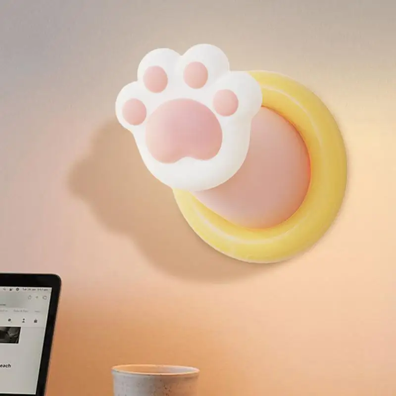 

Cute Cat's Paw Night Light Soft Lights 3D Paw Atmosphere Sleep Lamp Magnetic Adjustable table light For Kids Bedside Birthday