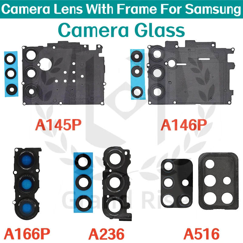 Rear Camera Glass Lens For Samsung Galaxy A145P A146P A166P A236B U V A516 Back Camera Glass Lens With Frame With Adhesive Stick